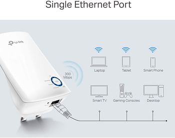 موسع شبكة Wi-Fi لاسلكي بتوافق عالمي مزود بمؤشر بسرعة نقل 300 ميجابت في الثانية موديل TL-WA850RE من تي بي-لينك