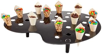Mini Cone Stand - Palette Display Stand - Black Premium Plastic - 35 Slots - 4ct Box - Restaurantware