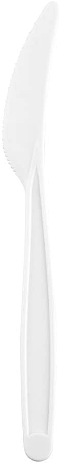 Compostable Plastic Knife, Disposable White Plastic Knife - 7" - Durable - PLA - 250ct Box - Restaurantware