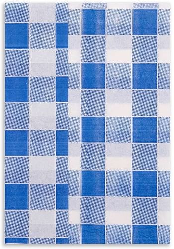 Paper Napkins, 1 Ply Napkins, Recycled Napkins - Picnic Print - Blue - 7" x 13.5" - Luxnap - 7000ct Box - Restaurantware