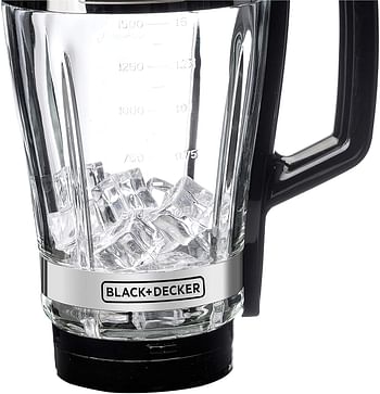 Black+Decker 700W High Speed Premium Blender, with Glass Jar Black/Silver - BX650G-B5