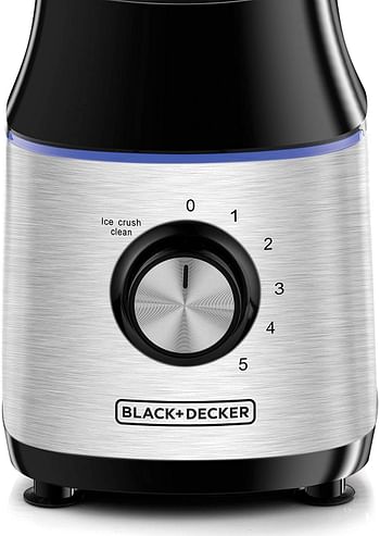 Black+Decker 700W High Speed Premium Blender, with Glass Jar Black/Silver - BX650G-B5