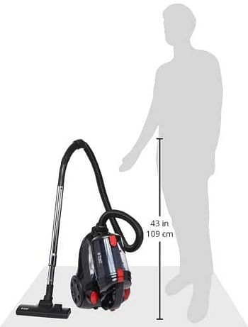 Russell Hobbs Cyclonic Power Bagless Canister Vacuum Cleaner, 2000W Max Power, 2.5 Liters Capacity, HEPA Filtration System, for Home and Office Use SL152E 143123 - Black