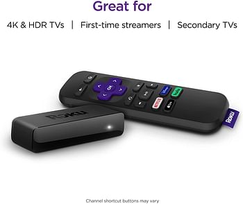 Roku Premiere | HD/4K/HDR Streaming Media Player, Simple Remote and Premium HDMI Cable, Black