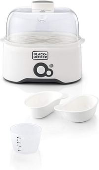 Black+Decker 6 Piece Egg Cooker, White - EG200-B5, White