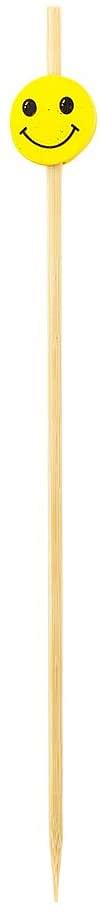 Smiley Face Pick, Smiley Face Skewer, Food Pick, Stick - Bamboo - 6 Inches - 1000ct Box - Restaurantware/Smiley Face/6"