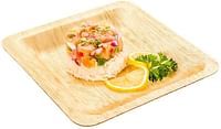 Square Bamboo Leaf Plate - 8" Bamboo Plate - Heavy Duty - Disposable - 50ct Box - Restaurantware
