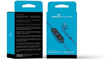Energy Sistem Earphones 1 Bluetooth Blue (Bluetooth, earbud, control talk, 5 hours battery life, flat cable)