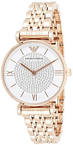 Emporio Armani Womens Quartz Watch Analog Display and Stainless Steel Strap AR11244 - Rose Gold