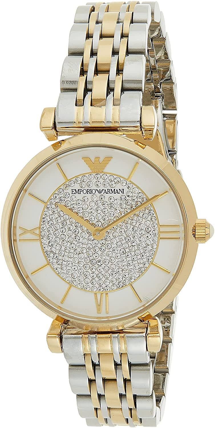 Emporio Armani Womens Quartz Watch, Analog Display and Stainless Steel Strap AR8031 - Multicolor