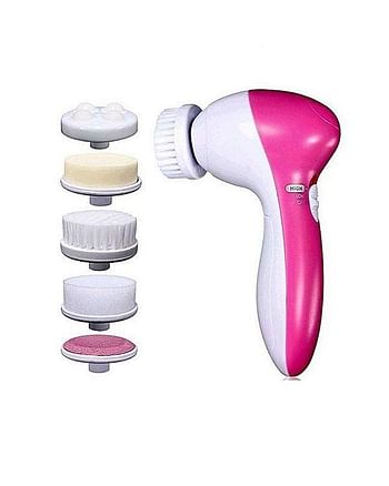 5-in-1 Beauty Care Brush Massager Scrubber Face Skin Electric Facial Cleanser