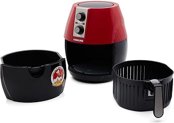 Nikai 1600-1800W Air Fryer, Oil-Less Cooking, 7 Ltr Basket 8.5 Ltr Pot, Adjustable Timer And Temperature, Naf777A- Red And Black"