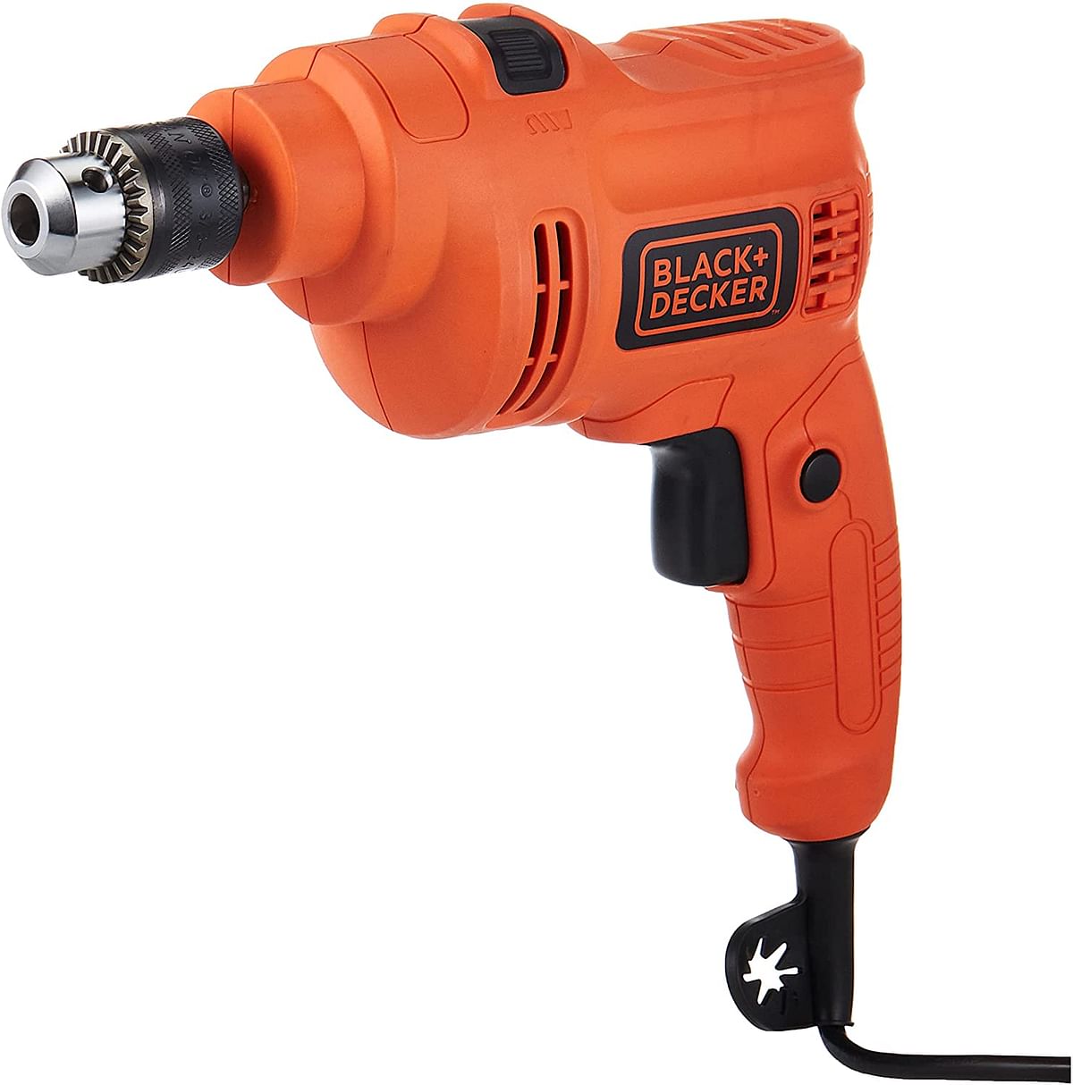 Black+Decker 550W 10mm Corded Electric Hammer Percussion Drill for Metal, Concrete & Wood Drilling, Orange/Black - KR5010-B5 Orange/One size