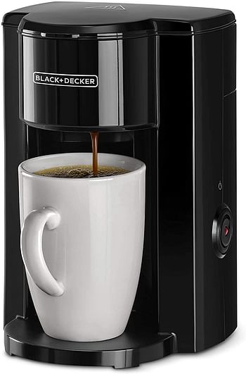 ماكينة صنع القهوة من بلاك اند  ديكر 350 وات  مع كوب قهوة للقهوة بالتنقيط والإسبريسو ، أسود - Dcm25N-B5