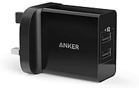 Anker 24W 2-Port USB Wall Charger for Mobile Phones, Black, A2021K11-40