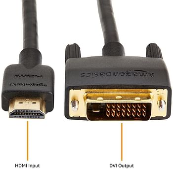 AmazonBasics CL2 Rated HDMI Input to VGA DVI Output Adapter Cable - 6 Feet/Black
