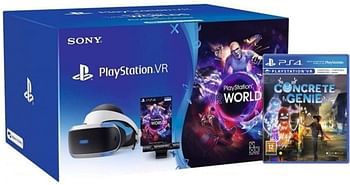 Sony PlayStation VR Bundle: VR Headset, PlayStation Camera and 2 Games (VR Worlds and Concrete Genie) Black