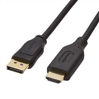 AmazonBasics DisplayPort to HDMI Display Cable - 3 Feet - Black .