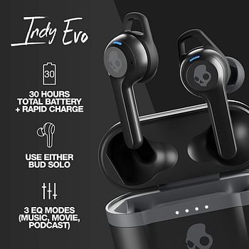 Skullcandy Indy Evo True Wireless In -Ear Earbuds With Charging Case - True Black