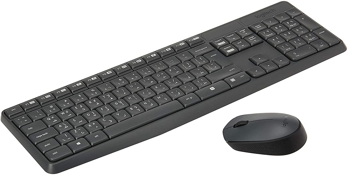 Logitech MK235 Wireless Keyboard and Mouse Combo, 2.4 GHz, Black, Arabic Keyboard