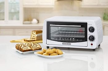 Black+Decker 9L Double Glass Multifunction Toaster Oven for Toasting/ Baking/ Broiling, TRO9DG-B5 , White