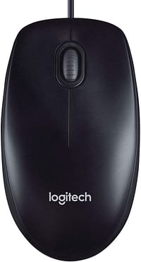 Logitech M90 Wired USB Mouse, 1000 DPI Optical Tracking, Ambidextrous PC / Mac / Laptop -One -Size Black