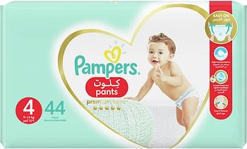 Pampers Premium Care Pants Diapers, Size 4, Maxi, 9-14 kg, Double Jumbo Pack, 88 Count Multicolor