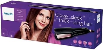 Philips Essential Care 1.75-Inch Extra Wide Hair Straightener. Ionic care. 210°C styling temperature. 3 pin, Black, HP8325/13