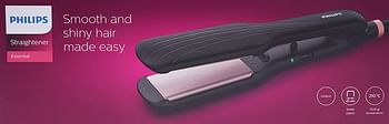 Philips Essential Care 1.75-Inch Extra Wide Hair Straightener. Ionic care. 210°C styling temperature. 3 pin, Black, HP8325/13