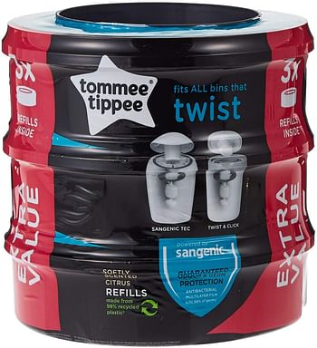 Tommee Tippee Nappy Disposal Sangenic Tec Refills, pack of 3