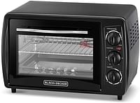 Black+Decker 19L Double Glass Multifunction Toaster Oven with Rotisserie for Toasting/ Baking/ Broiling, Black, Model No Tro19Rdg-B5