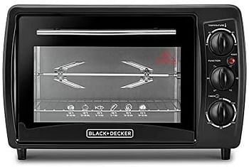 Black+Decker 19L Double Glass Multifunction Toaster Oven with Rotisserie for Toasting/ Baking/ Broiling, Black, Model No Tro19Rdg-B5