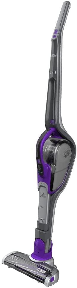 Black+Decker 18V 36W Li-Ion 2-in-1 Cordless Smart Tech Pet Stick Vacuum for Pet Hair, Purple/Grey - SVJ520BFSP-GB