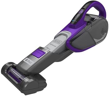 Black+Decker 18V 36W Li-Ion 2-in-1 Cordless Smart Tech Pet Stick Vacuum for Pet Hair, Purple/Grey - SVJ520BFSP-GB