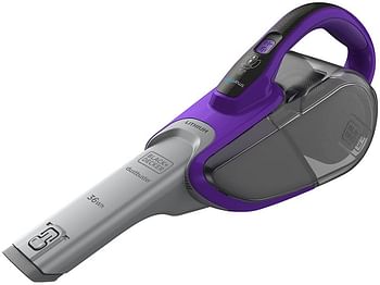 Black+Decker 18V 36W Li-Ion 2-in-1 Cordless Smart Tech Pet Stick Vacuum for Pet Hair, Purple/Grey - SVJ520BFSP-GB