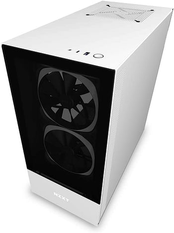 NZXT H510 Elite - CA-H510E-W1 - Premium Mid-Tower ATX Case PC Gaming Case - Dual-Tempered Glass Panel - Front I/O USB Type-C Port - Vertical GPU Mount - Integrated RGB Lighting - White/Black