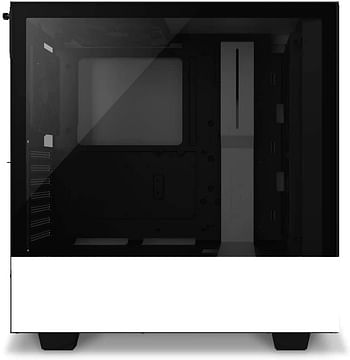 NZXT H510 Elite - CA-H510E-W1 - Premium Mid-Tower ATX Case PC Gaming Case - Dual-Tempered Glass Panel - Front I/O USB Type-C Port - Vertical GPU Mount - Integrated RGB Lighting - White/Black