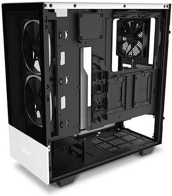 NZXT H510 Elite - CA-H510E-W1 - Premium Mid-Tower ATX Case PC Gaming Case - Dual-Tempered Glass Panel - Front I/O USB Type-C Port - Vertical GPU Mount - Integrated RGB Lighting - White/Black