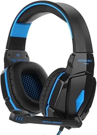 KOTION EACH G4000 Pro Gaming Headset Stereo Sound 2.2M Wired Headphone Noise Reduction for Smartphone/PC, Black and blue/One size