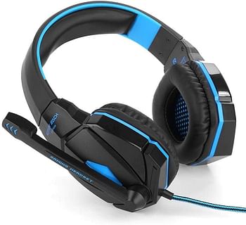 KOTION EACH G4000 Pro Gaming Headset Stereo Sound 2.2M Wired Headphone Noise Reduction for Smartphone/PC, Black and blue/One size