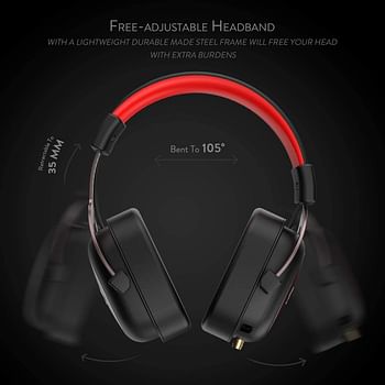 Redragon H510 Zeus Wired Gaming Headset - 7.1 Surround Sound - Memory Foam Ear Pads - 53MM Drivers - Detachable Microphone - Multi Platforms Headphone - Works with PC, PS4/3 & Xbox One/Series X, NS