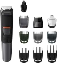 Philips 11-in-1 All-In-One Trimmer, Series 5000 Grooming Kit for Beard, Hair & Body with 11 Attachments, Including Nose Trimmer, Self-Sharpening Metal Blades, MG5730/33