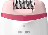 Philips Satinelle Essential Corded Compact Epilator. 3 Accessories. Opti- Light. 2 pin, White, BRE255/00
