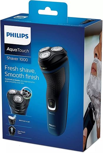 Philips S1121/40 AquaTouch 1000, Wet/Dry, ComfortCut Blade System, 3D Flex Heads