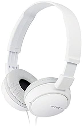 Sony MDR ZX110AP Wired On Ear Headphones with tangle free cable 3.5mm Jack Headset with Mic for Phone Calls MDRZX110AP/W - White