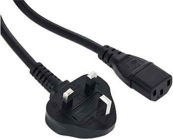 Desktop Power Cable 3 Pin with Fuse 1.5m, Black