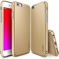 Ringke Slim Designed for iPhone 6S Case, Snug-Fit Case with Anti-Scatch Durable Lightweight Thin Dual Coating Hard PC Protective Cover for iPhone 6S Thin Phone Case - Royal Gold