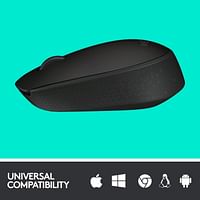Logitech M171 Wireless Mouse, 2.4 GHz with USB Mini Receiver, Optical Tracking, 12-Months Battery Life, Ambidextrous PC/Mac/Laptop - Black