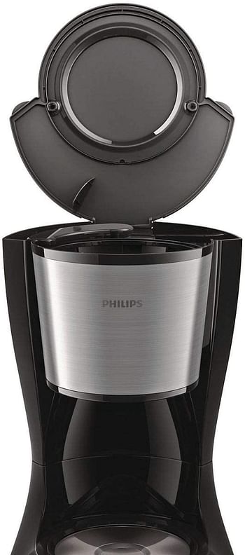 PHILIPS Daily Dripfilter Coffee Machine - HD7457/20, 1.2L for 10-15 cups, Drip stop, dishwasher proof, glass jug, black & brushed stainless steel. /Black/One Size