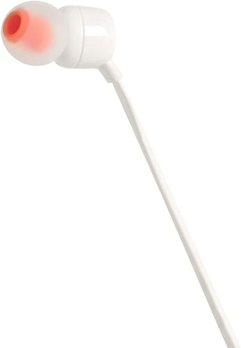 JBL T110 Wired Universal In-Ear Headphone with Microphone -  White